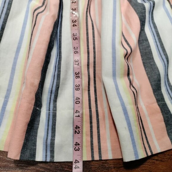 Free People Lilah Multi Striped Pleated Button Front Midi Dress Women's Small - Picture 11 of 12